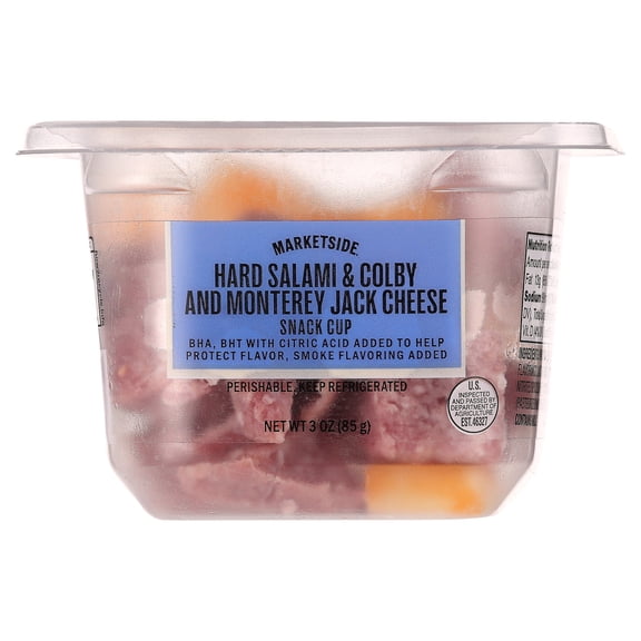 Marketside Hard Salami & Colby and Monterey Jack Cheese Snack Cup, 3 oz