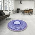 thumbnail image 4 of Ahgly Company Machine Washable Indoor Round Transitional Heavenly Blue Area Rugs, 3' Round, 4 of 7