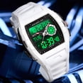 thumbnail image 5 of Men Watches Business Dress Chronograph Big Square Quartz Analog Male Watch Silicone Strap Waterproof Date Gift Mens Wrsit Watch, 5 of 6