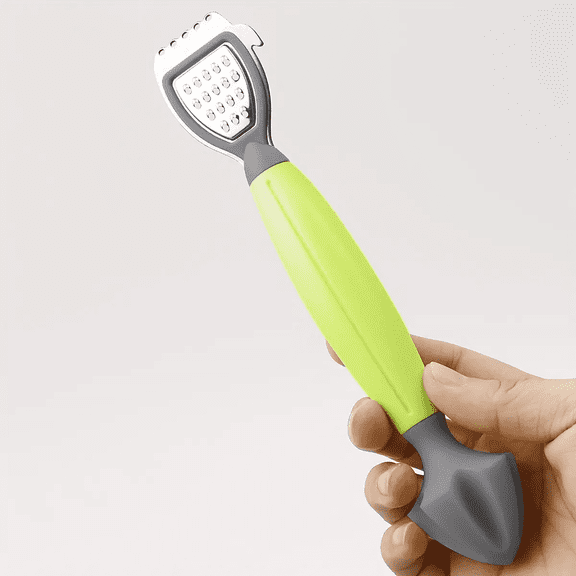 3-in-1 Citrus Zester, Peeler & Juicer, Stainless Steel Lemon Zester Tool with Ergonomic Soft-Grip Handle, Multi-Function Fruit Grater for Lemons, Limes, Oranges, Grapefruit & Citrus Fruits