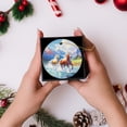 thumbnail image 5 of Round Christmas Ornament Ceramic Keepsake Holiday Christmas Decoration 2.95in - Horses Galloping Through A Mountain Stream, 5 of 6