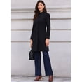 thumbnail image 4 of DARING DIVA Women's Stand Collar Mid-Length Overcoat with Pockets XS Black, 4 of 6