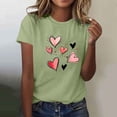 thumbnail image 2 of Camiseta de Manga Corta de Cuello Redondo con Patrones de Corazón de Moda de Primavera de las Mujeres Vintage Clásico Top de Humor para Diario, Fiesta, Primavera Y Verano, 2 of 5