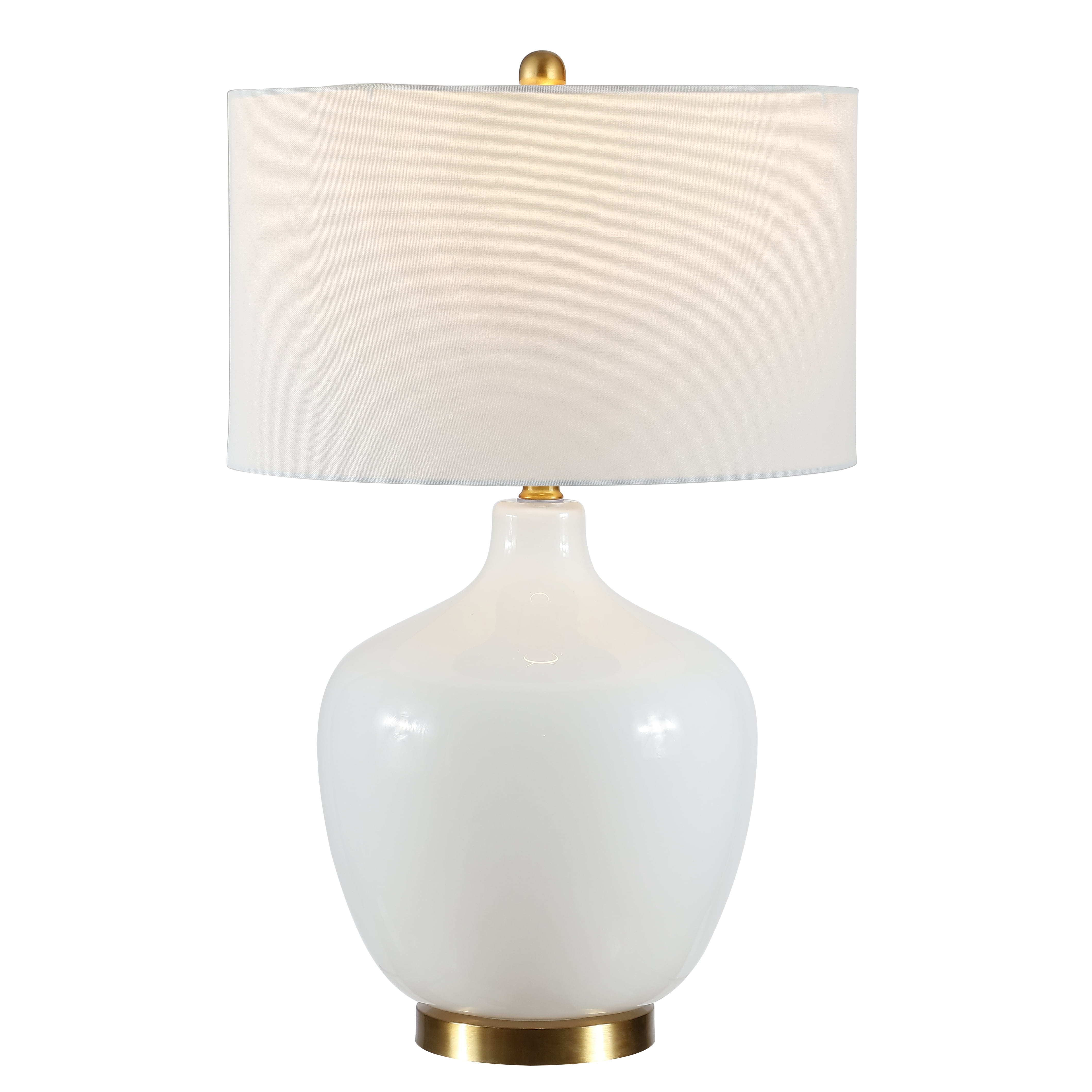 SAFAVIEH Eugenie 27 in. Solid Glass Table Lamp, Antique White