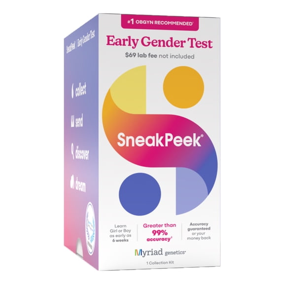 SneakPeek® Brand 6-Week Early Gender Test Kit - over 99% Accurate - Lab Fee Required, 1 Kit