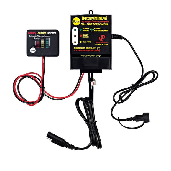 BatteryMINDer SCC-180 12-V, 16 Amp, Chargeur/déchargeur Solaire 180 Watts - Conçu pour Voitures, Camions, Motos, ATV, Bateau, RV, etc.