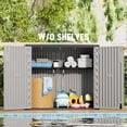 thumbnail image 4 of OFFIGAM 37CuFt Horizontal Resin Storage Shed Pale Grey Waterproof Lockable Balcony Garage 51.57x27.56x44.88in, 4 of 7