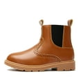 thumbnail image 2 of DADAWEN Boy's Ankle Boots Side Zipper Waterproof Chelsea Boots Brown 3 M Little Kid, 2 of 5