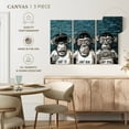 thumbnail image 4 of Elephant Stock Three Monkeys Wall Art - Horizontal Multi Panel Canvas - Living Room Wall Decor - Animal Multi Panel - Black And Teal Decor - 23" x 14", 4 of 4