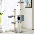 thumbnail image 2 of Gymax 56.5'' Multi-Level Cat Tree Kitten Climbing Tower w/Sisal Post & Spacious Perches, 2 of 10