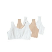 Fruit of the Loom Women's Tank Style Cotton Sports Bra, 3-Pack, Style-9012