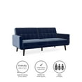 Better Homes & Gardens Nola Modern Futon, Blue Velvet