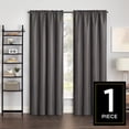 thumbnail image 3 of Eclipse Samara Solid Blackout Curtains, Single Curtain Panel, 84 Inch Long Blackout Curtains, 42" W x 84" L, Pewter, 3 of 9