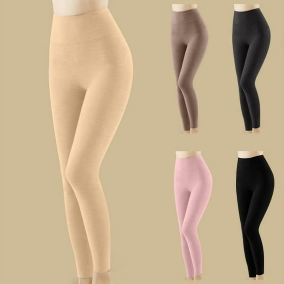 ATENAR Butt Lifting Leggings for Women,Compression Leggings for Women,Leggings for Women Tummy Control,Cinched,Comfort Fit,Solid,Nylon,Spandex,Beige,2XL(US:12)