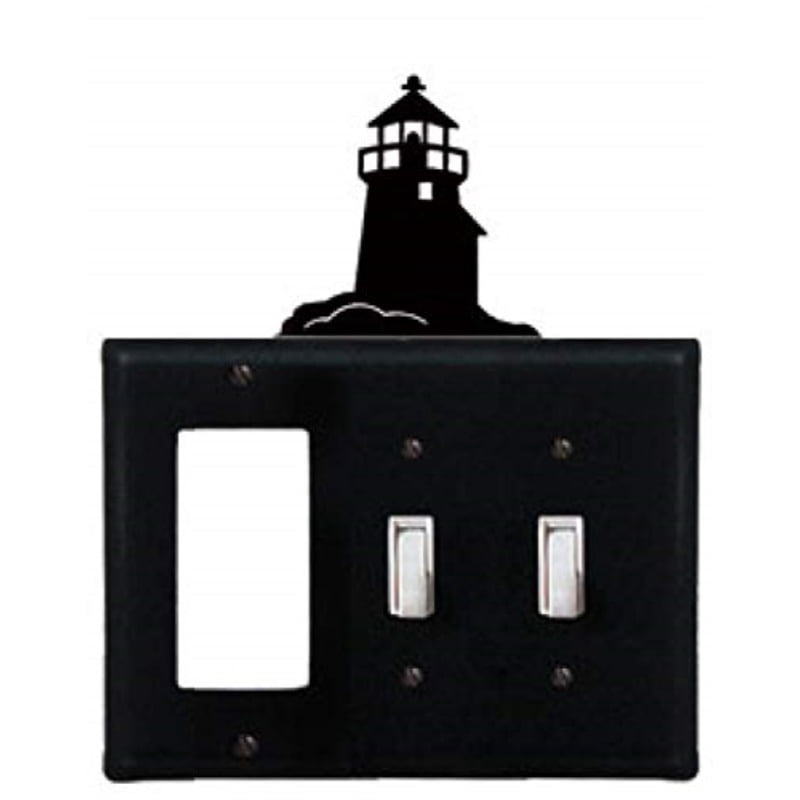 Village Wrought Iron EGSS-10 8 Inch Lighthouse - Single GFI and Double Switch Cover Black