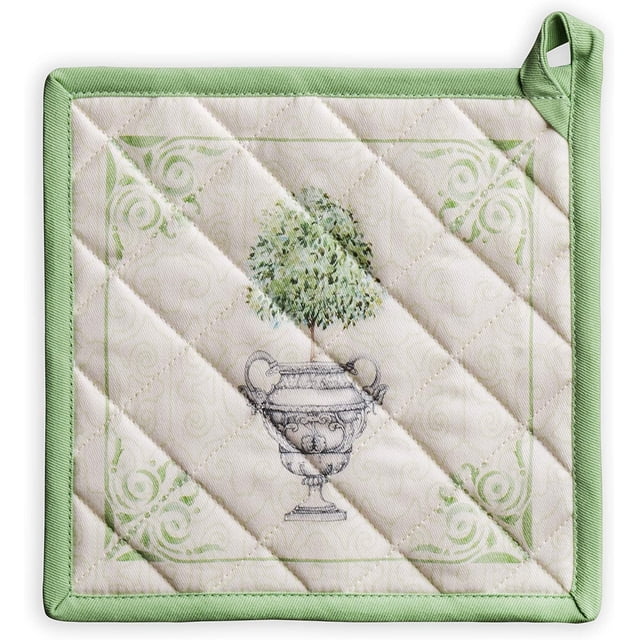 Jardin Du Roy 100% Cotton Pot Holder with Loop Heat Resistant for BBQ | Cooking | Baking | Grilling | Microwave | Barbecue | Spring/Summer (8 Inch by 8 Inch).
