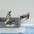 thumbnail image 2 of Estatua de resina de dama tribal africana y figuras de toro modernas, esculturas coloridas de animales Feng Shui, pieza de arte coleccionable para sal, 2 of 8