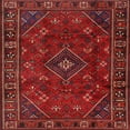 thumbnail image 1 of Ahgly Company Machine Washable Indoor Square Traditional Brown Red Area Rugs, 7' Square, 1 of 7