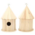 thumbnail image 2 of Casa redonda de madera para pájaros, granero, casa para pájaros, jardín, patio trasero, balcón, colgante, casa para pájaros, decoración del hogar, 2 of 8
