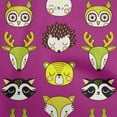 thumbnail image 1 of oneOone Cotton Poplin Burgundy Fabric Cute Animal Face Pattern Sewing Craft Projects Fabric Prints By Yard 42 Inch Wide, 1 of 6