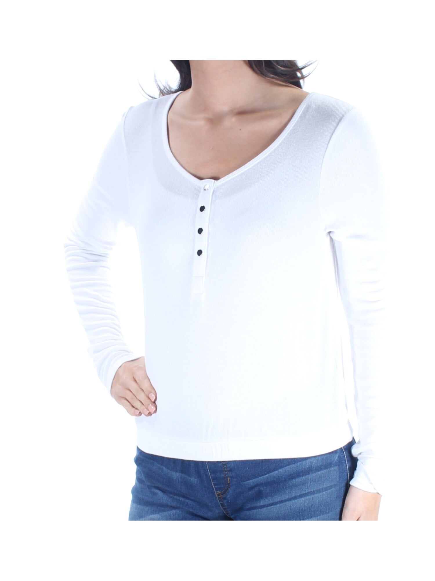 guess white long sleeve top
