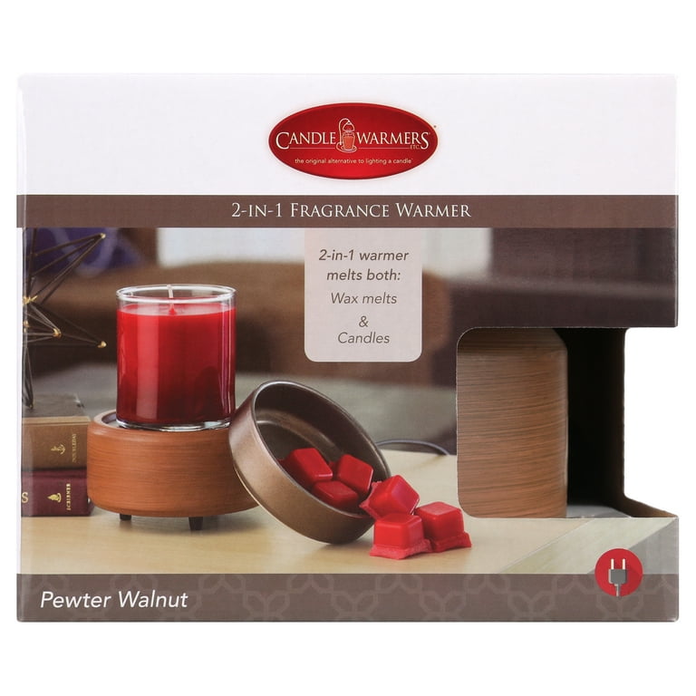 Candle Warmers - Pewter Walnut 2-in-1 Classic Fragrance Warmer