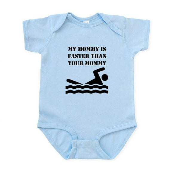 CafePress - My Mommy Is Faster Than Your Mommy Body Suit - Baby Light Bodysuit, Size Newborn - 24 Months