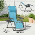 thumbnail image 3 of Outsunny Zero Gravity Chair Set of 2 with Cup Holder, Headrest, Sky Blue, 3 of 10