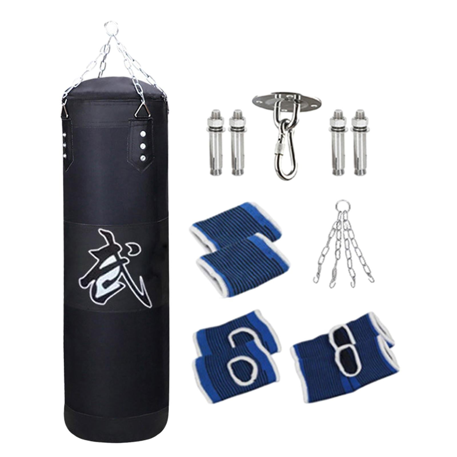 Baoblaze Boxing Bag Heavy Bag Wrist Guards Hanging Unfilled Bag Fillable Punching Bag for Black 120cm