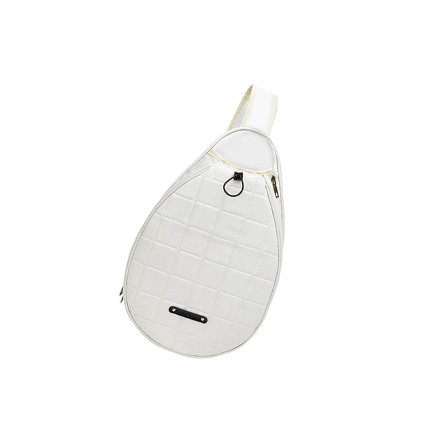 Tennis Racket Shoulder Bag Outdoors Sports Accessories Paddles Badminton Racquet Pocket Mesh Organizer White