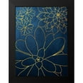 thumbnail image 2 of Urban Epiphany 19x24 Black Modern Framed Museum Art Print Titled - Navy Gold Succulent 2, 2 of 5
