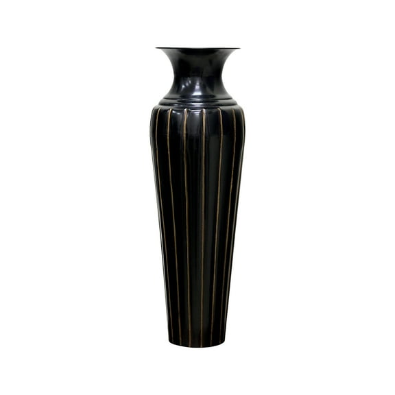 HOSLEY Decorative Embossed Metal Tall Floor Vase 26 Inch High
