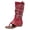 Wine, variant on Women's Gladiator Roman Flip Flops Sandals Low Wedge Heel Western Mid Calf Cowboy Boots Summer Beach Shoes