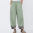 thumbnail image 2 of VEKDONE Womens Linen Long Pants Green XXXXL, 2 of 3