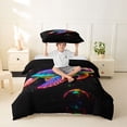 thumbnail image 2 of jejeloiu Neon Cartoon Turtle Twin Bedding Kids,Magical Sea Animal Duvet Cover Set,Reversible,2pcs(No Comforter), 2 of 6