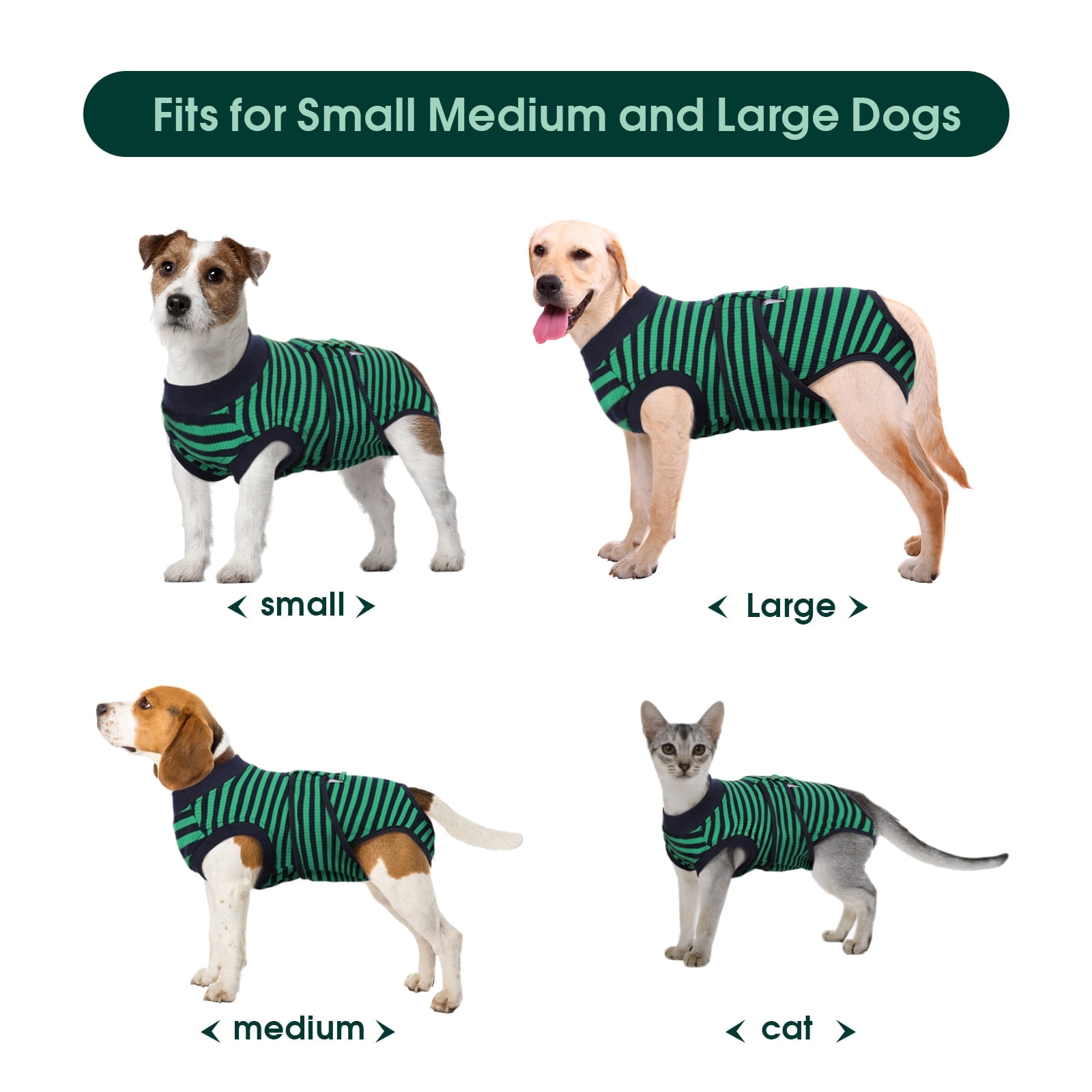 Kuoser Dog Surgical Recovery Suit Dogs Cat Onesie after Surgery,Green,XS