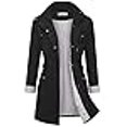 thumbnail image 3 of Veste de Pluie Femme Coupe-Vent Rayée Imperméable Légère Trench à Capuche Noir L, 3 of 4
