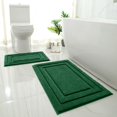 thumbnail image 1 of Alfombra de baño HOMEIDEAS de 2 piezas, supersuave y absorbente, color verde oscuro, 1 of 9