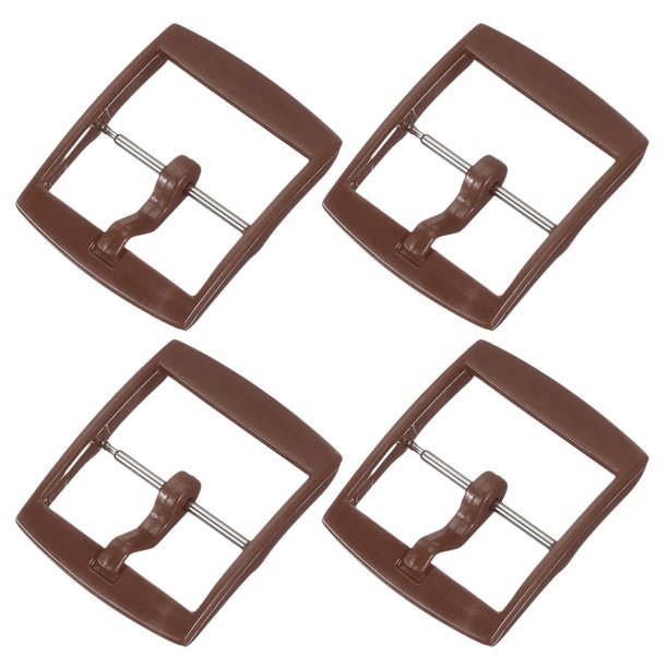 Uxcell 4 Pcs Hebilla de Reemplazo para Banda de Reloj, Cierre de Correa de Reloj de Plástico de 20 mm para Bandas de Reloj de Cuero Silicona Nylon Lona, Marrón