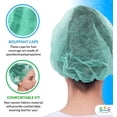 thumbnail image 4 of Polypropylene Stretch Band Disposable Hair Net 18" for Nurses and Chefs, Green (100 Pack), 4 of 9