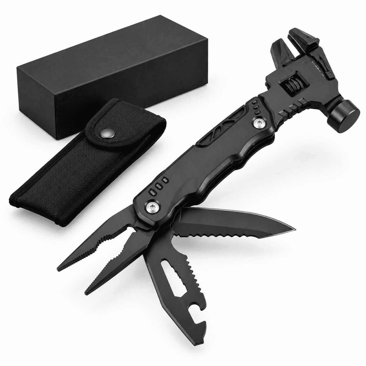 16-in-1 Adjustable Wrench Multitool Hammer Stainless Steel Multi-Tool for Camping DIY and Outdoor Use