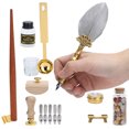 thumbnail image 3 of Feather Pen  Kit, Exquisite Retro Feather Dip Pen Set  For Femme Au Foyer, 3 of 8