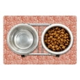 thumbnail image 1 of Summer Orange Pet Mat for Food and Water, Botanical Seaweed Look Coral Algae Marine Motifs Doodle Pattern, Non-Slip Rubber Mat for Dogs and Cats, 18" X 12", by Ambesonne, 1 of 2