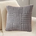 thumbnail image 5 of Pillows for Couch Hwkond Pillowcase Pillowcase With Striped Design Concealed Zip Removable Breathable And Warm No Deformation Solid Colour Cushion Cover Pillowcase,(Up to 25% Off)Gray, 5 of 6