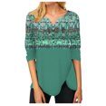 thumbnail image 1 of ICHUANYI Liquidación Tops para Mujer Casual Manga Larga Tops de Verano Camisetas con Estampado Camisetas con Cuello en V de Moda ICHUANYI WER202308231004, 1 of 5