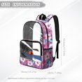 thumbnail image 7 of ZIATUBLES Clear Backpack 17 Inch, Heavy Duty Fabric & PVC Transparent Bookbag with Hawaiian Beach Sunset Print, Large Capacity See Through Backpack for Women Men School, 7 of 7