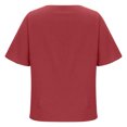 thumbnail image 5 of ICHUANYI Clearance Womens Sexy Round Neck Short Sleeve Tops Printed Regular Blouse(Red, XL) ICHUANYI WER2023081503558, 5 of 5