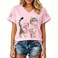 thumbnail image 2 of Mfakffe Breast Cancer Shirts for Women October Breast Cancer Awareness V Neck Short Sleeve Tee for Breast Cancer Support & Daily Casual Wear, 2 of 4