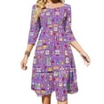 thumbnail image 1 of "Fier d'Tre Infirmière" Motif / Robe à Encolure Carrée Violette Robe d'Été Douce Robe Élégante à Imprimé Halter Infirmière Fière, 1 of 5