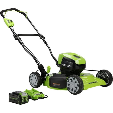 Greenworks 40V 19" Cordless Battery Push Mower   4.0Ah Battery & Charger 2524902